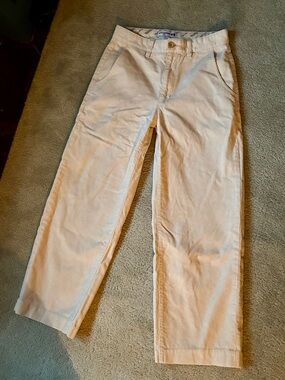 Ines de la Fressange Cream Corduroy Wide Leg Pants Size 4